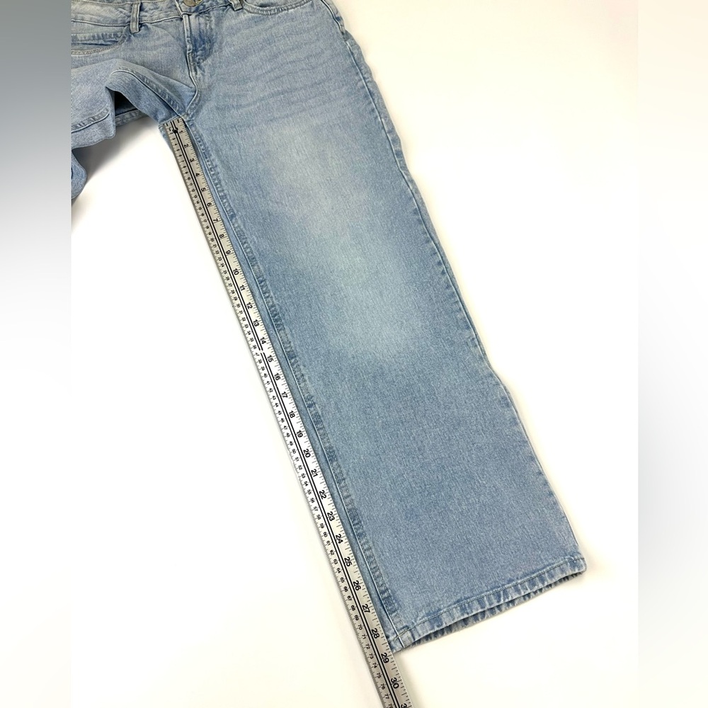 Aeropostale low rise baggy jeans Size 2 26in light wash leopard bow back pockets - Picture 10 of 15